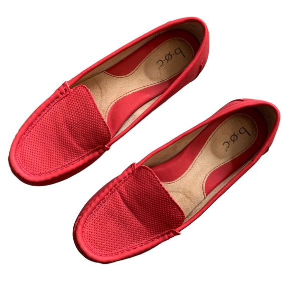boc Shoes Boc Womens Red Slip On Moccasins Loafers Flats Low Heel